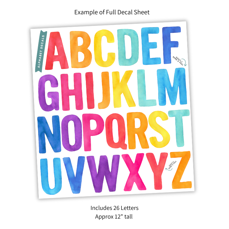 Rainbow Alphabet Set Decals