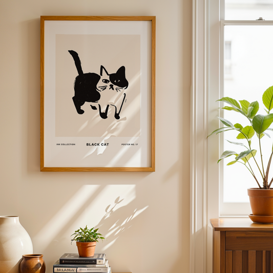 'Black Cat' Art Print
