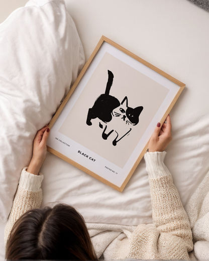 'Black Cat' Art Print