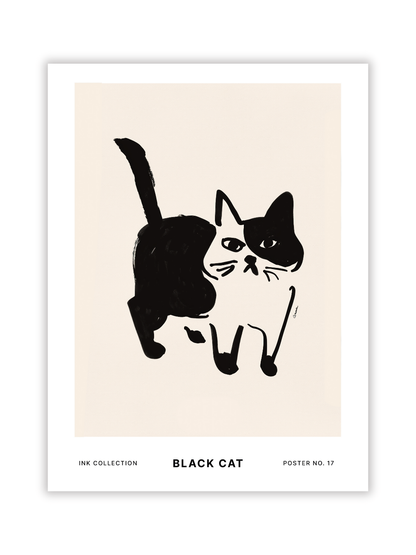 'Black Cat' Art Print