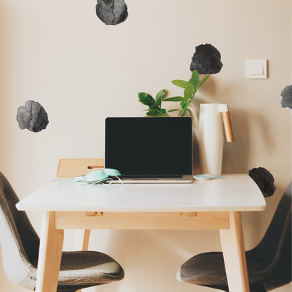 Black Watercolor Dot Decals
