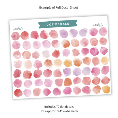 Rosy Watercolor Dot Decals