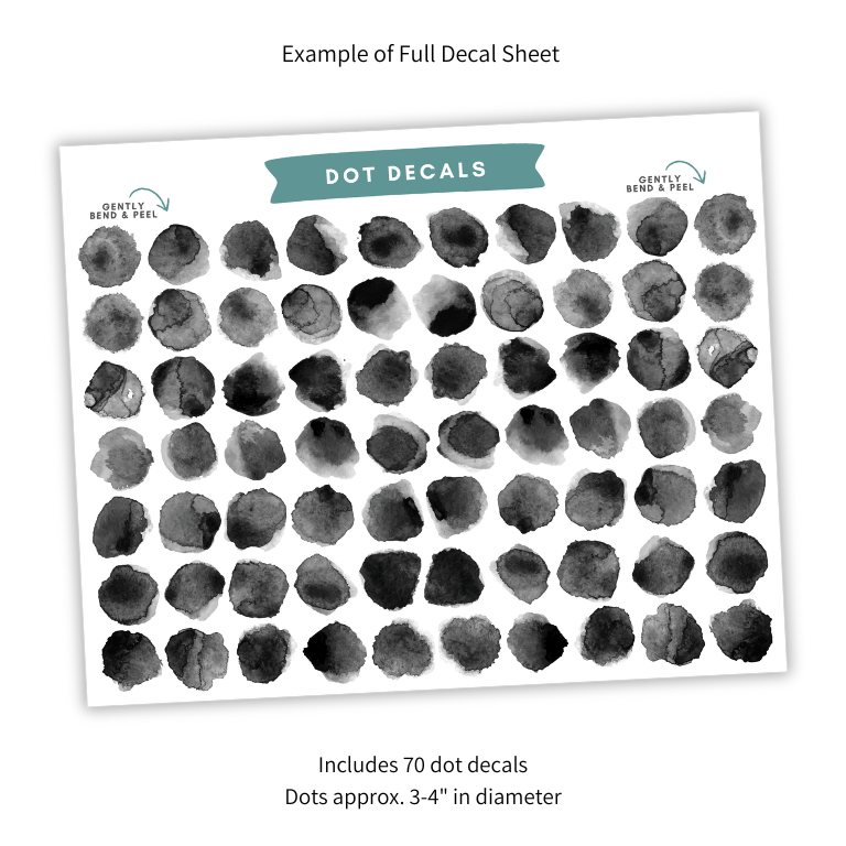 Black Watercolor Dot Decals