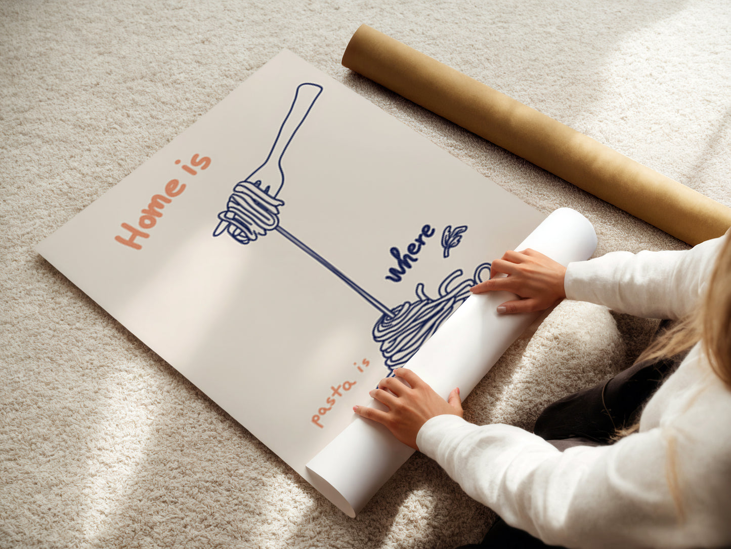 'Where The Pasta Is' Art Print