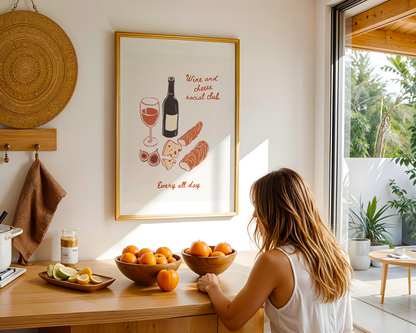 'Wine & Cheese Social Club' Art Print