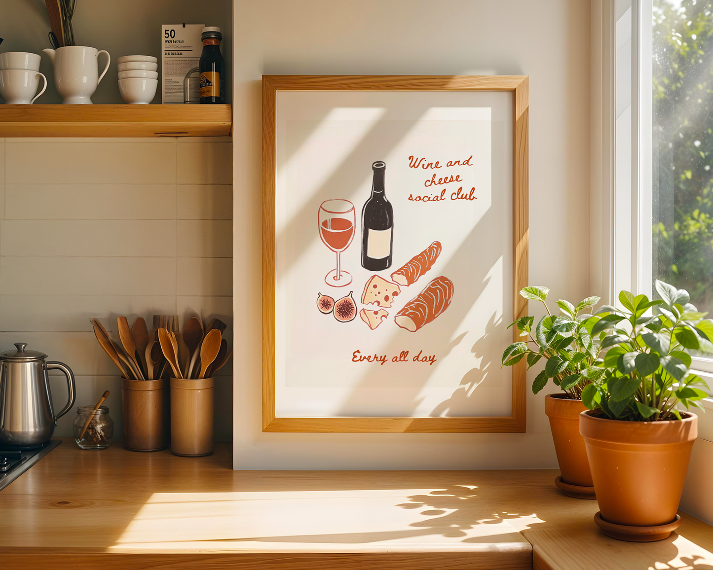 'Wine & Cheese Social Club' Art Print