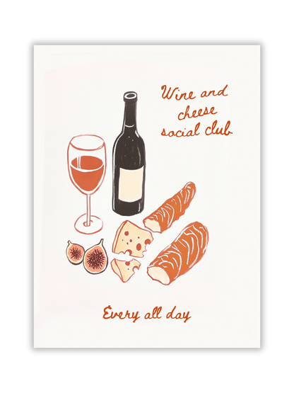 'Wine & Cheese Social Club' Art Print