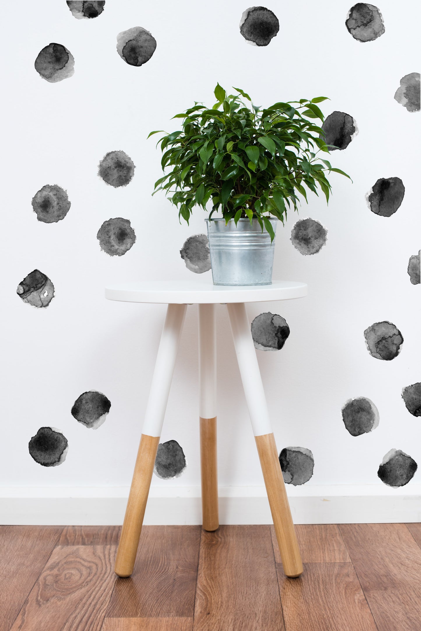 Black Watercolor Dot Decals