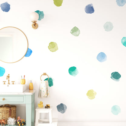 Seaglass Watercolor Dot Decals